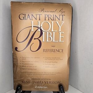 Zondervan Giant Print Holy Bible King James Version Reference Bronze Ed. Black